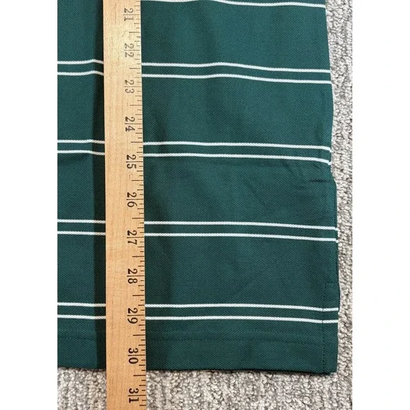 Masters Collection Pima Cotton Golf Polo Shirt Mens M Green White Striped NWT